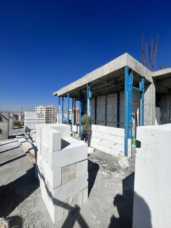 دیوارچینی انباری ها و خرپشته پروژه بلوار شیراز
